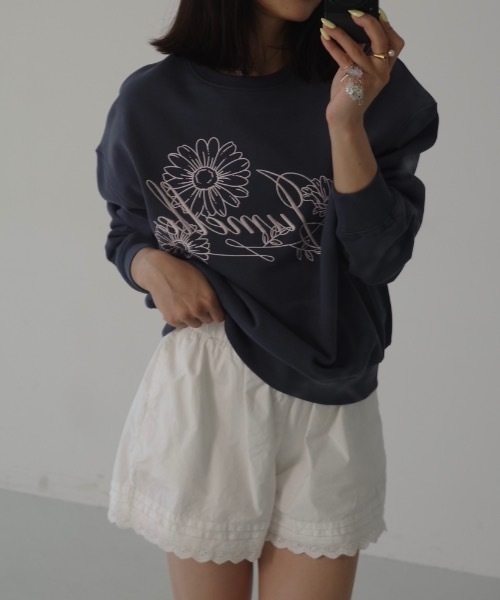 JUMELLE（ジュメロ）の「刺繍ロゴスウェット（スウェット・レディース・ネイビー/アイボリー・FREE）」の20枚目の写真