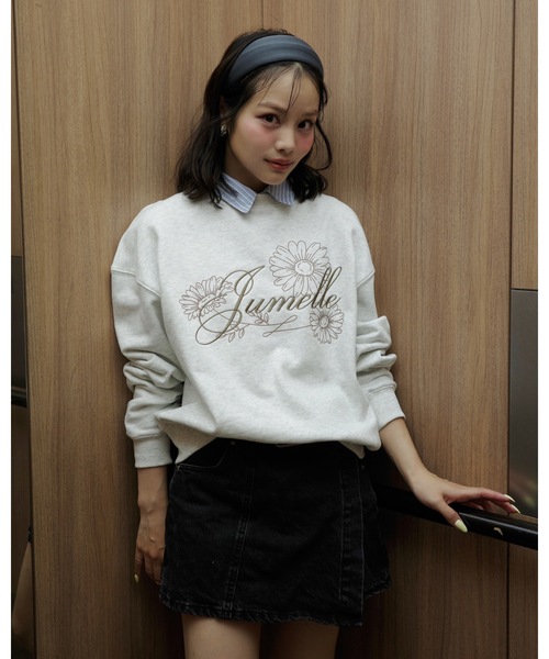JUMELLE（ジュメロ）の「刺繍ロゴスウェット（スウェット・レディース・ネイビー/アイボリー・FREE）」の15枚目の写真