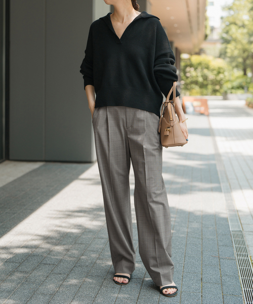 Spick & Span（スピックアンドスパン）の「《追加》ウォッシャブルチェックストレッチパンツ（スラックス・レディース・その他6/その他5・34/36/38/40）」の22枚目の写真