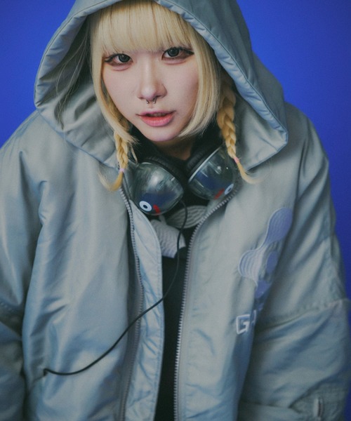 GALFY(ガルフィー)の「【GALFY】用無しドデカボンバー / 【ガルフィー】オーバーサイズロゴボンバージャケット(MA-1・メンズ・ブラック/ブラウン/グレー・L/XL)」の21枚目の写真