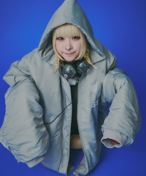 GALFY(ガルフィー)の「【GALFY】用無しドデカボンバー / 【ガルフィー】オーバーサイズロゴボンバージャケット(MA-1・メンズ・ブラック/ブラウン/グレー・L/XL)」の22枚目の写真