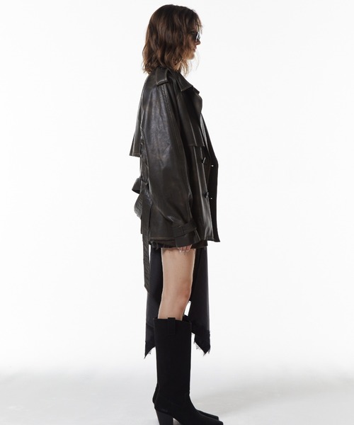 JOSE MOON（ジョゼムーン）の「FAUX LEATHER TRENCH JACKET/フォー