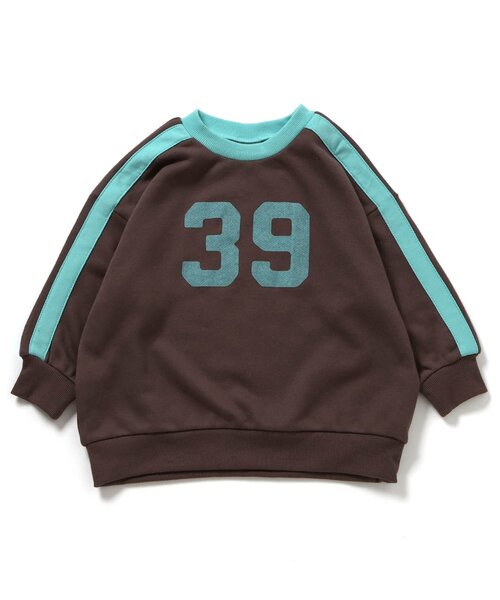 BREEZE（ブリーズ）の「【WEB限定/ジュニア対応】ナンバリング袖ライントレーナー（スウェット・キッズ・ブラウン/マスタード/サックスブルー・80/90/100/110/120/130/140）」の2枚目の写真