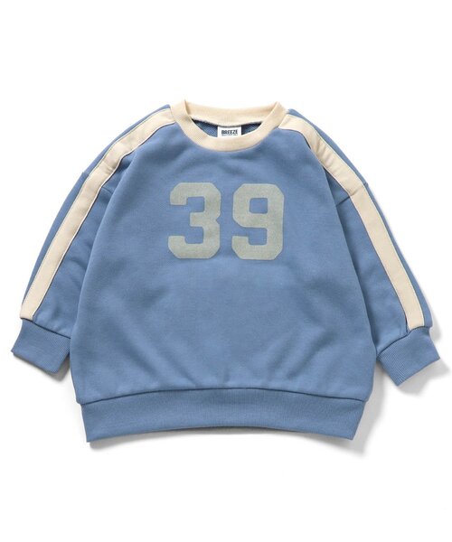 BREEZE（ブリーズ）の「【WEB限定/ジュニア対応】ナンバリング袖ライントレーナー（スウェット・キッズ・ブラウン/マスタード/サックスブルー・80/90/100/110/120/130/140）」の3枚目の写真