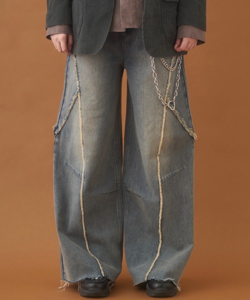 Balloon Wide Flare Vintage Denim / バルーンワイドフレア