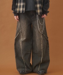 PLAN To（プラントゥ）の「Balloon Wide Flare Vintage Denim / バルーンワイドフレアヴィンテージデニム（デニムパンツ）」