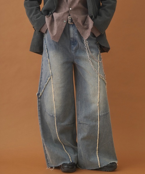 PLAN To(プラントゥ)の「Balloon Wide Flare Vintage Denim / バルーンワイドフレアヴィンテージデニム(デニムパンツ・メンズ・ブラック/ブルー・LARGE/MEDIUM/SMALL)」の10枚目の写真