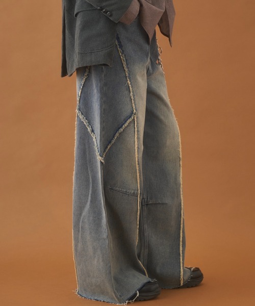 PLAN To(プラントゥ)の「Balloon Wide Flare Vintage Denim / バルーンワイドフレアヴィンテージデニム(デニムパンツ・メンズ・ブラック/ブルー・LARGE/MEDIUM/SMALL)」の12枚目の写真