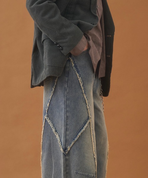 PLAN To(プラントゥ)の「Balloon Wide Flare Vintage Denim / バルーンワイドフレアヴィンテージデニム(デニムパンツ・メンズ・ブラック/ブルー・LARGE/MEDIUM/SMALL)」の13枚目の写真