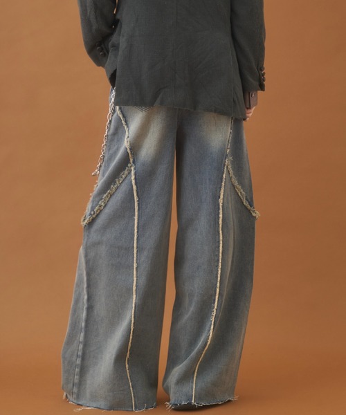 PLAN To(プラントゥ)の「Balloon Wide Flare Vintage Denim / バルーンワイドフレアヴィンテージデニム(デニムパンツ・メンズ・ブラック/ブルー・LARGE/MEDIUM/SMALL)」の14枚目の写真