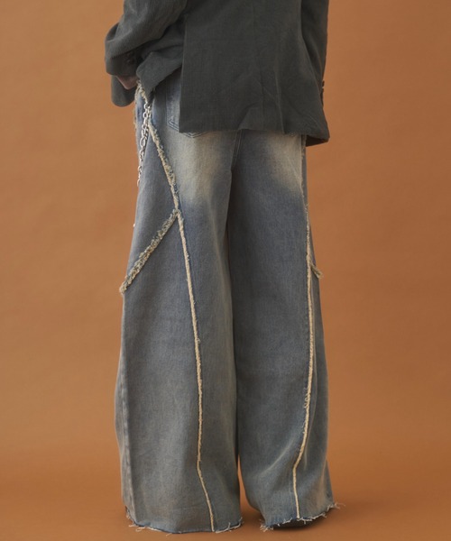 PLAN To(プラントゥ)の「Balloon Wide Flare Vintage Denim / バルーンワイドフレアヴィンテージデニム(デニムパンツ・メンズ・ブラック/ブルー・LARGE/MEDIUM/SMALL)」の15枚目の写真