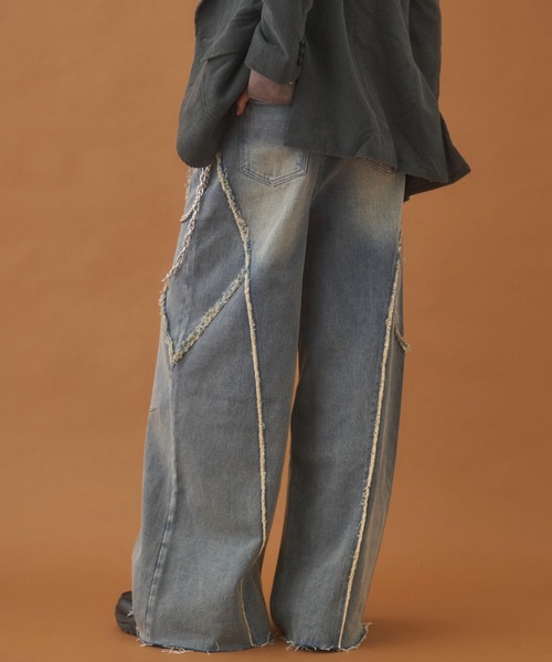 PLAN To(プラントゥ)の「Balloon Wide Flare Vintage Denim / バルーンワイドフレアヴィンテージデニム(デニムパンツ・メンズ・ブラック/ブルー・LARGE/MEDIUM/SMALL)」の16枚目の写真