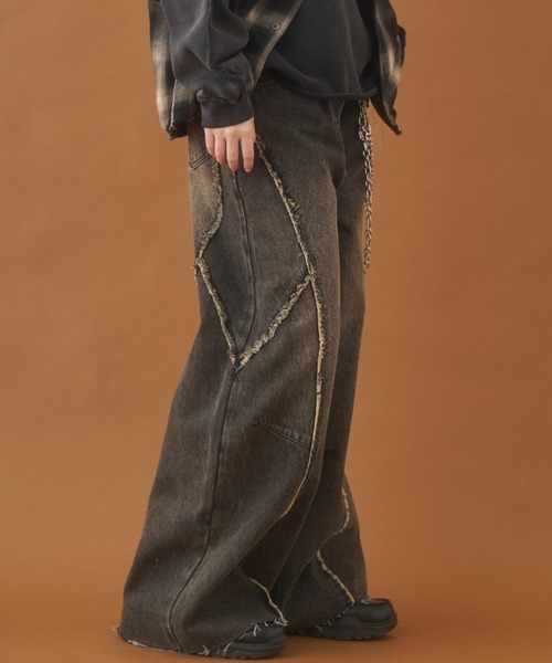 PLAN To(プラントゥ)の「Balloon Wide Flare Vintage Denim / バルーンワイドフレアヴィンテージデニム(デニムパンツ・メンズ・ブラック/ブルー・LARGE/MEDIUM/SMALL)」の5枚目の写真
