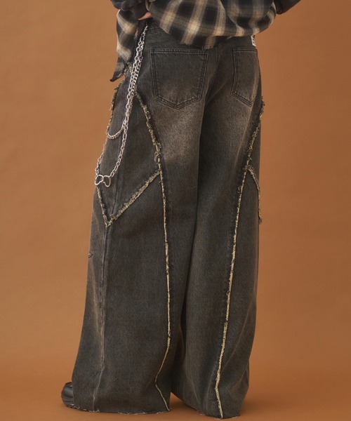 PLAN To(プラントゥ)の「Balloon Wide Flare Vintage Denim / バルーンワイドフレアヴィンテージデニム(デニムパンツ・メンズ・ブラック/ブルー・LARGE/MEDIUM/SMALL)」の9枚目の写真