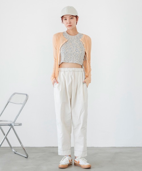 sneeuw(スニュウ)の「2wayシアーカーディガン(カーディガン/ボレロ・レディース・グレー/オレンジ・ONESIZE)」の5枚目の写真