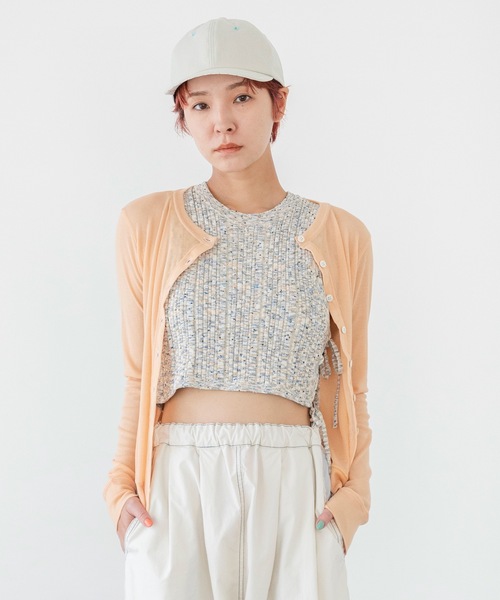 sneeuw(スニュウ)の「2wayシアーカーディガン(カーディガン/ボレロ・レディース・グレー/オレンジ・ONESIZE)」の8枚目の写真