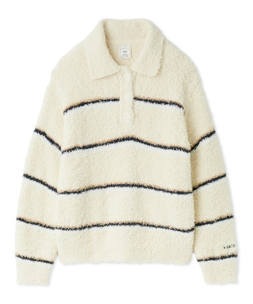セール】ジェラートボーダーポロ衿プルオーバー（ルームウェア