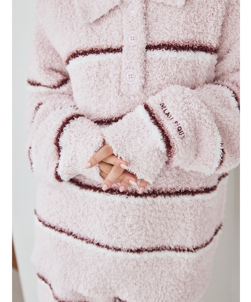 セール】ジェラートボーダーポロ衿プルオーバー（ルームウェア