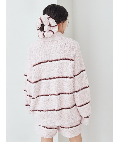 セール】ジェラートボーダーポロ衿プルオーバー（ルームウェア