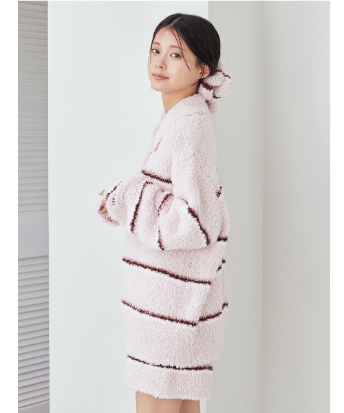 セール】ジェラートボーダーポロ衿プルオーバー（ルームウェア