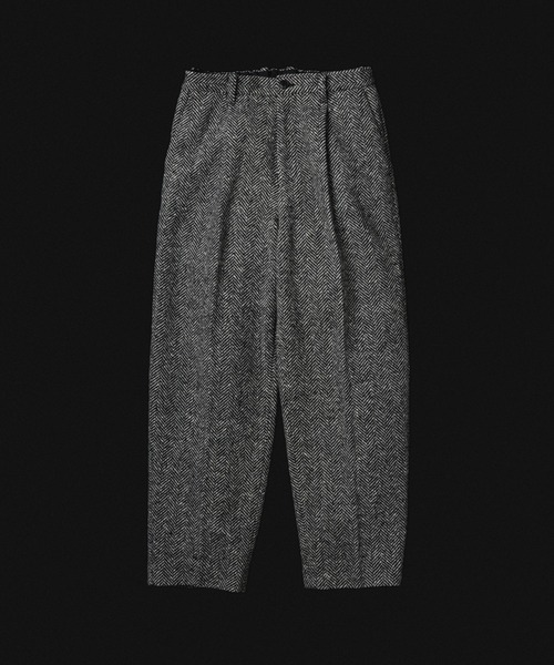ヘリンボンツイード ワイドテーパードスラックス / セットアップ対応