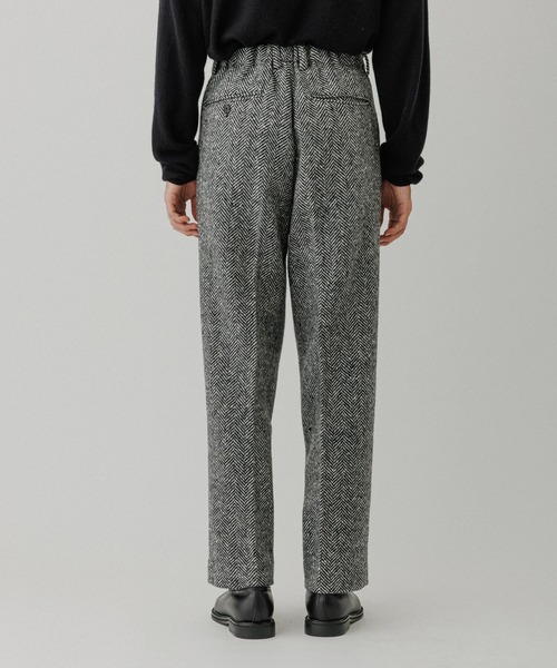 アダムエロペ（ADAM ET ROPE’）/ヘリンボンツイード ワイドテーパードスラックス / セットアップ対応 セール】ヘリンボンツイード ワイドテーパードスラックス