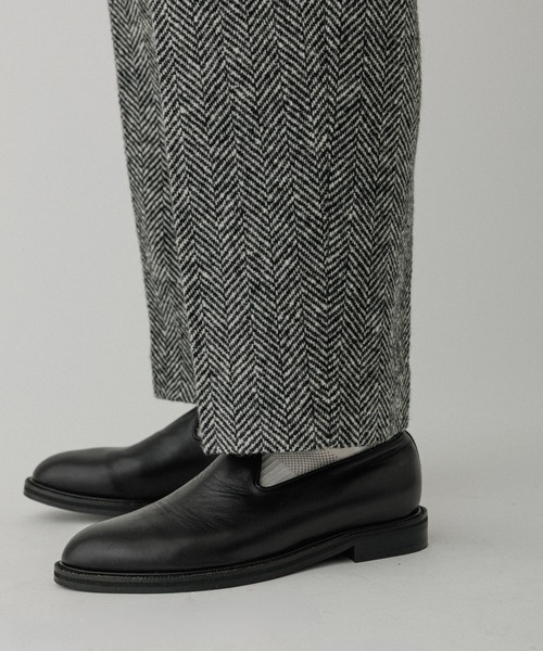 ヘリンボンツイード ワイドテーパードスラックス / セットアップ対応