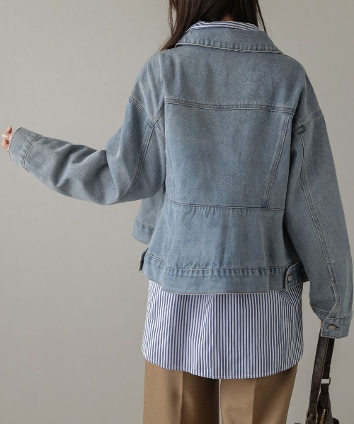 AMELY(エミリー)の「ペプラムデニムジャケット(デニムジャケット・レディース・ライトブルー/グレー/ブルー・フリー)」の20枚目の写真