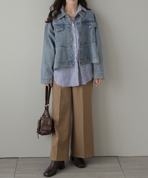 AMELY(エミリー)の「ペプラムデニムジャケット(デニムジャケット・レディース・ライトブルー/グレー/ブルー・フリー)」の22枚目の写真