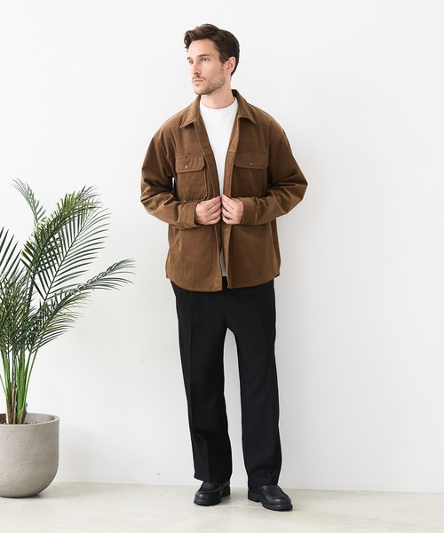 Blue Standard (ブルースタンダード)の「【BLUE STANDARD/ブルースタンダード】ストレッチニット コーデュロイCPOジャケット(シャツ/ブラウス・メンズ・ダークブラウン/ブラック・MEDIUM/LARGE/X-LARGE)」の6枚目の写真