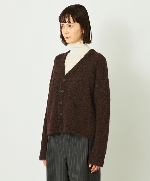 MACKINTOSH PHILOSOPHY（ﾏｯｷﾝﾄｯｼｭ ﾌｨﾛｿﾌｨｰ）の「GREY LABEL ブークレカーディガン（カーディガン/ボレロ・レディース・ブラウン系その他5/ブラック・2/6）」の6枚目の写真