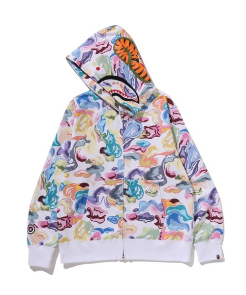 BAPEパーカーTULIP CAMO SHARK FULL ZIPHOODIE A BATHING APE（アベイシングエイプ）の「TULIP CAMO SHARK FULL ZIP