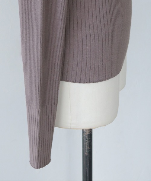 HER CLOSET（ハークローゼット）の「【HER CLOSET】大人のポロリブニット RIB KNIT POLO TOP（ニット/セーター・レディース・オフホワイト/グレイッシュベージュ/ブラック・MEDIUM）」の11枚目の写真