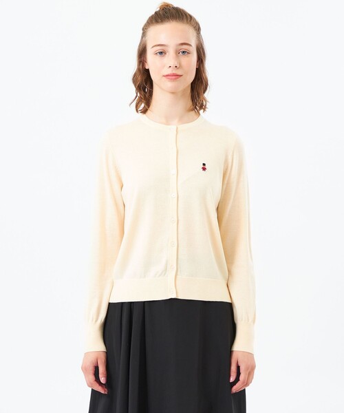 MACKINTOSH PHILOSOPHY（ﾏｯｷﾝﾄｯｼｭ ﾌｨﾛｿﾌｨｰ）の「【WEB&一部店舗限定】バッキンガムベア ワッペンニットカーディガン（カーディガン/ボレロ・レディース・ブラック/ホワイト系その他/パープル系その他4/ダークネイビー/ブラウン/グレー系その他2・38）」の21枚目の写真