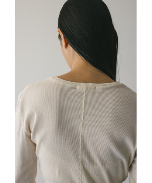 STYLEMIXER（スタイルミキサー）の「ヘムラウンドリブトップ（Tシャツ/カットソー・レディース・杢グレー/アイボリー/ブラック・FREE）」の4枚目の写真