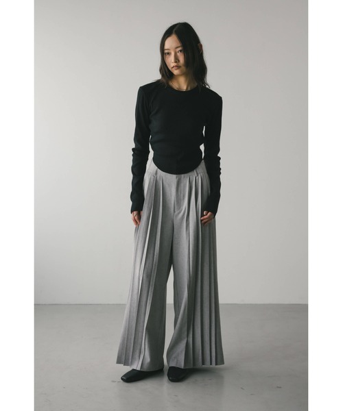 STYLEMIXER（スタイルミキサー）の「ヘムラウンドリブトップ（Tシャツ/カットソー・レディース・杢グレー/アイボリー/ブラック・FREE）」の6枚目の写真