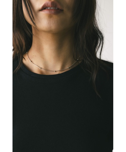 STYLEMIXER（スタイルミキサー）の「ヘムラウンドリブトップ（Tシャツ/カットソー・レディース・杢グレー/アイボリー/ブラック・FREE）」の8枚目の写真