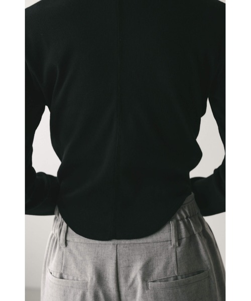 STYLEMIXER（スタイルミキサー）の「ヘムラウンドリブトップ（Tシャツ/カットソー・レディース・杢グレー/アイボリー/ブラック・FREE）」の12枚目の写真