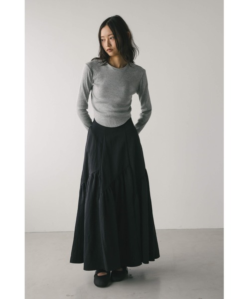 STYLEMIXER（スタイルミキサー）の「ヘムラウンドリブトップ（Tシャツ/カットソー・レディース・杢グレー/アイボリー/ブラック・FREE）」の14枚目の写真