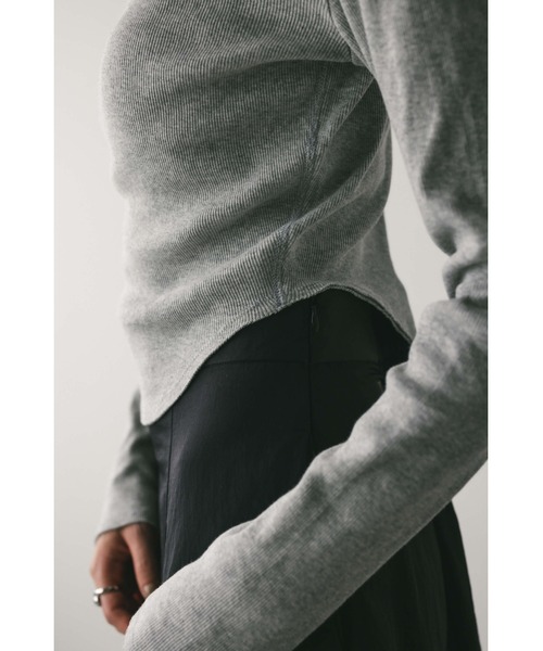 STYLEMIXER（スタイルミキサー）の「ヘムラウンドリブトップ（Tシャツ/カットソー・レディース・杢グレー/アイボリー/ブラック・FREE）」の17枚目の写真