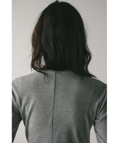 STYLEMIXER（スタイルミキサー）の「ヘムラウンドリブトップ（Tシャツ/カットソー・レディース・杢グレー/アイボリー/ブラック・FREE）」の21枚目の写真