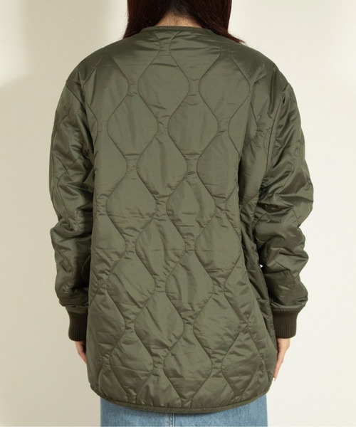 UNIVERSAL OVERALL（ユニバーサルオーバーオール）の「QUILT JACKET / キルトジャケット / キルティングジャケット（ノーカラーコート・メンズ・エメラルド/ブラック・M/L）」の8枚目の写真