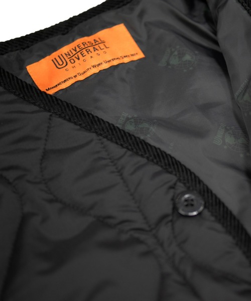 UNIVERSAL OVERALL（ユニバーサルオーバーオール）の「QUILT JACKET / キルトジャケット / キルティングジャケット（ノーカラーコート・メンズ・エメラルド/ブラック・M/L）」の14枚目の写真