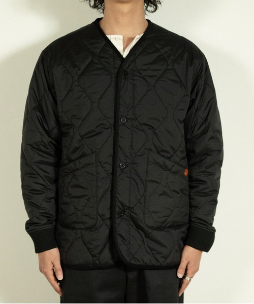 UNIVERSAL OVERALL（ユニバーサルオーバーオール）の「QUILT JACKET / キルトジャケット / キルティングジャケット（ノーカラーコート・メンズ・エメラルド/ブラック・M/L）」の12枚目の写真