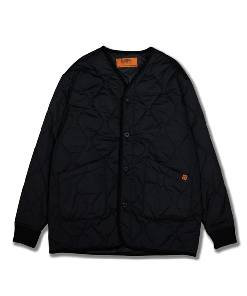 UNIVERSAL OVERALL（ユニバーサルオーバーオール）の「QUILT JACKET / キルトジャケット / キルティングジャケット（ノーカラーコート・メンズ・エメラルド/ブラック・M/L）」の4枚目の写真