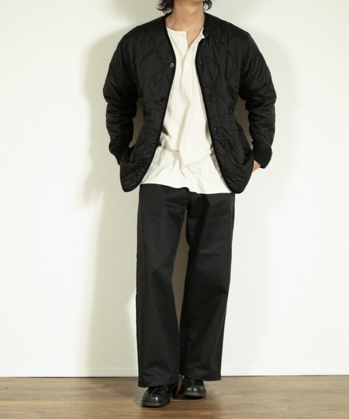 UNIVERSAL OVERALL（ユニバーサルオーバーオール）の「QUILT JACKET / キルトジャケット / キルティングジャケット（ノーカラーコート・メンズ・エメラルド/ブラック・M/L）」の13枚目の写真