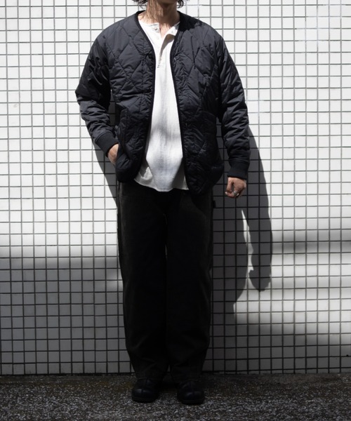 UNIVERSAL OVERALL（ユニバーサルオーバーオール）の「QUILT JACKET / キルトジャケット / キルティングジャケット（ノーカラーコート・メンズ・エメラルド/ブラック・M/L）」の17枚目の写真