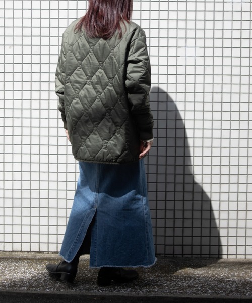 UNIVERSAL OVERALL（ユニバーサルオーバーオール）の「QUILT JACKET / キルトジャケット / キルティングジャケット（ノーカラーコート・メンズ・エメラルド/ブラック・M/L）」の22枚目の写真