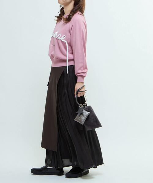 CONVERSE TOKYO(コンバーストウキョウ)の「LAYERED SKIRT(スカート・レディース・ベージュ/チャコールグレー・FREE)」の6枚目の写真