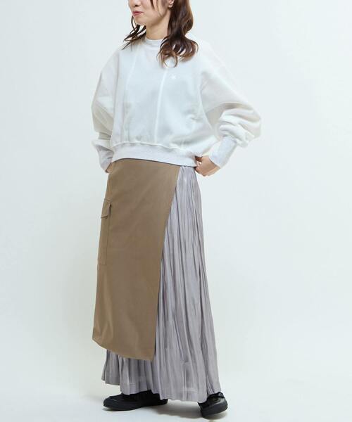 CONVERSE TOKYO(コンバーストウキョウ)の「LAYERED SKIRT(スカート・レディース・ベージュ/チャコールグレー・FREE)」の21枚目の写真